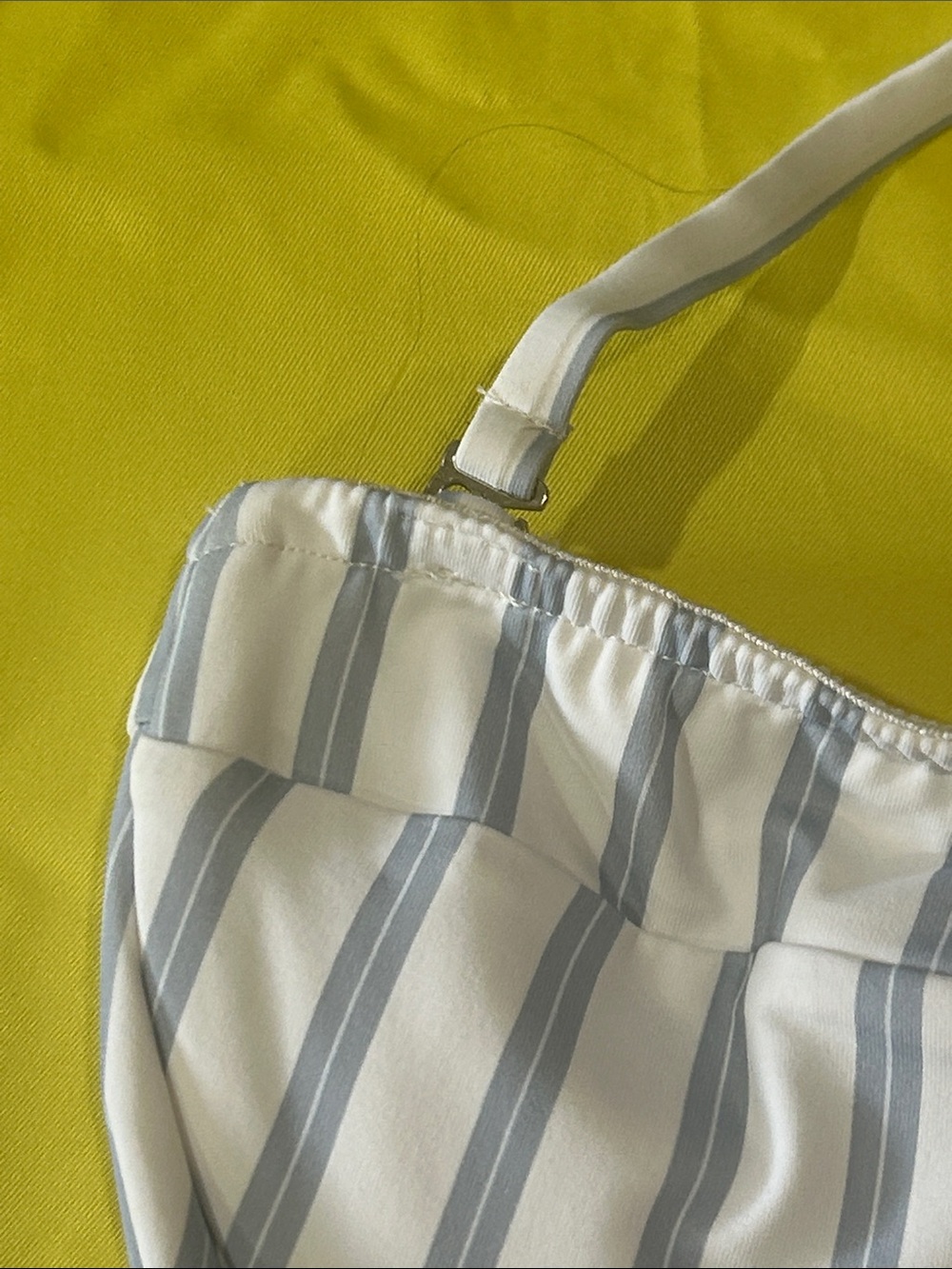 Revel Rey Striped Blue & White One Piece with Waist Belt NWT SZ S - Picture 5 of 7